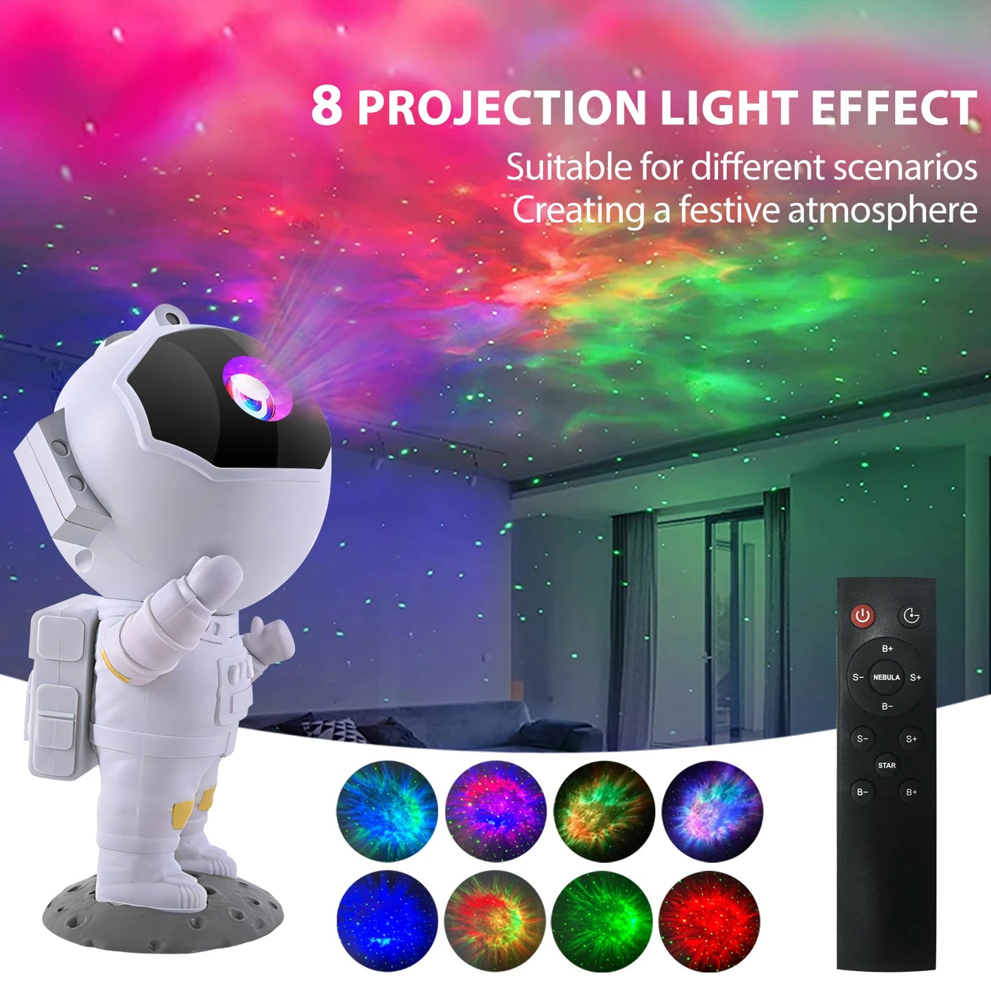 Astronaut Galaxy Star Projector Night Light