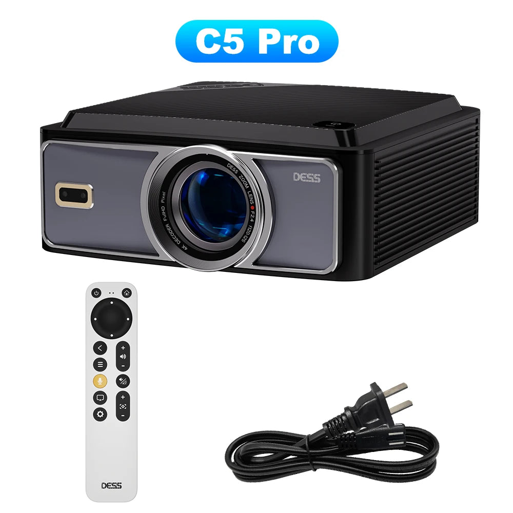 DESS 2025 4K Portable LED Projector – 2500 Lumens, WiFi6 & BT5.2