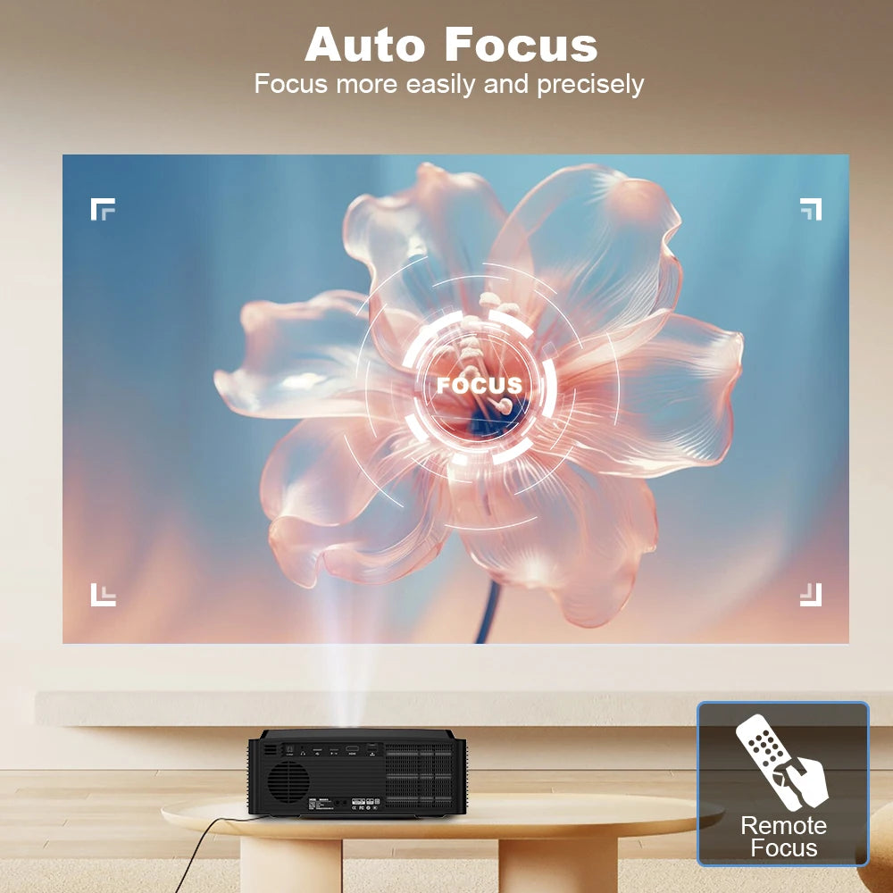 DESS 2025 4K Portable LED Projector – 2500 Lumens, WiFi6 & BT5.2