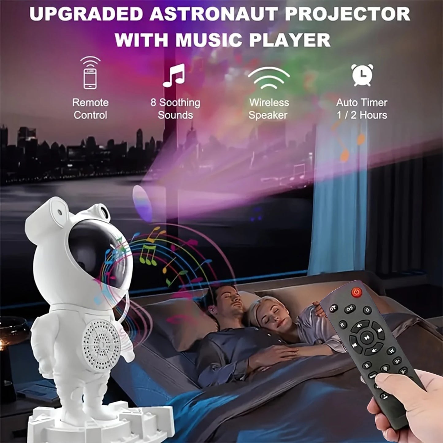 Astronaut Star Projector Galaxy Night Light