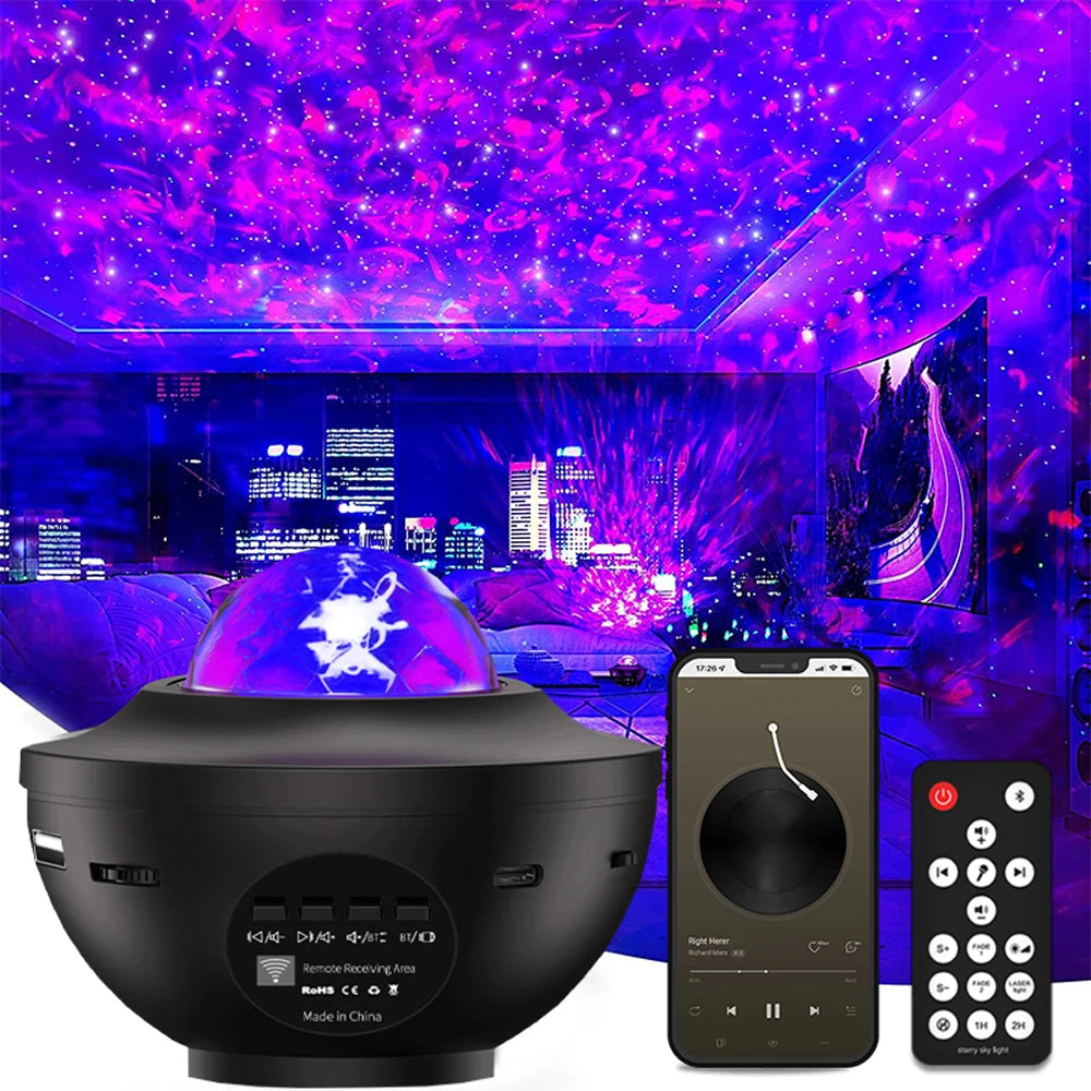 LED Galaxy Star Projector Night Light