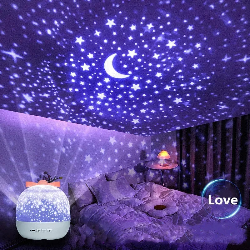 Rotating Star Crown Projector Night Light