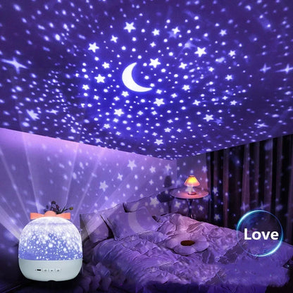 Rotating Star Crown Projector Night Light
