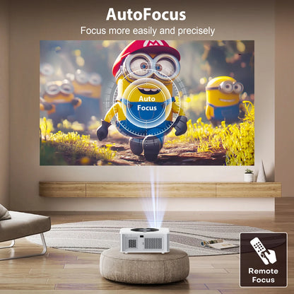 XIWBSY 2025 4K Smart Projector – AutoFocus & WiFi6