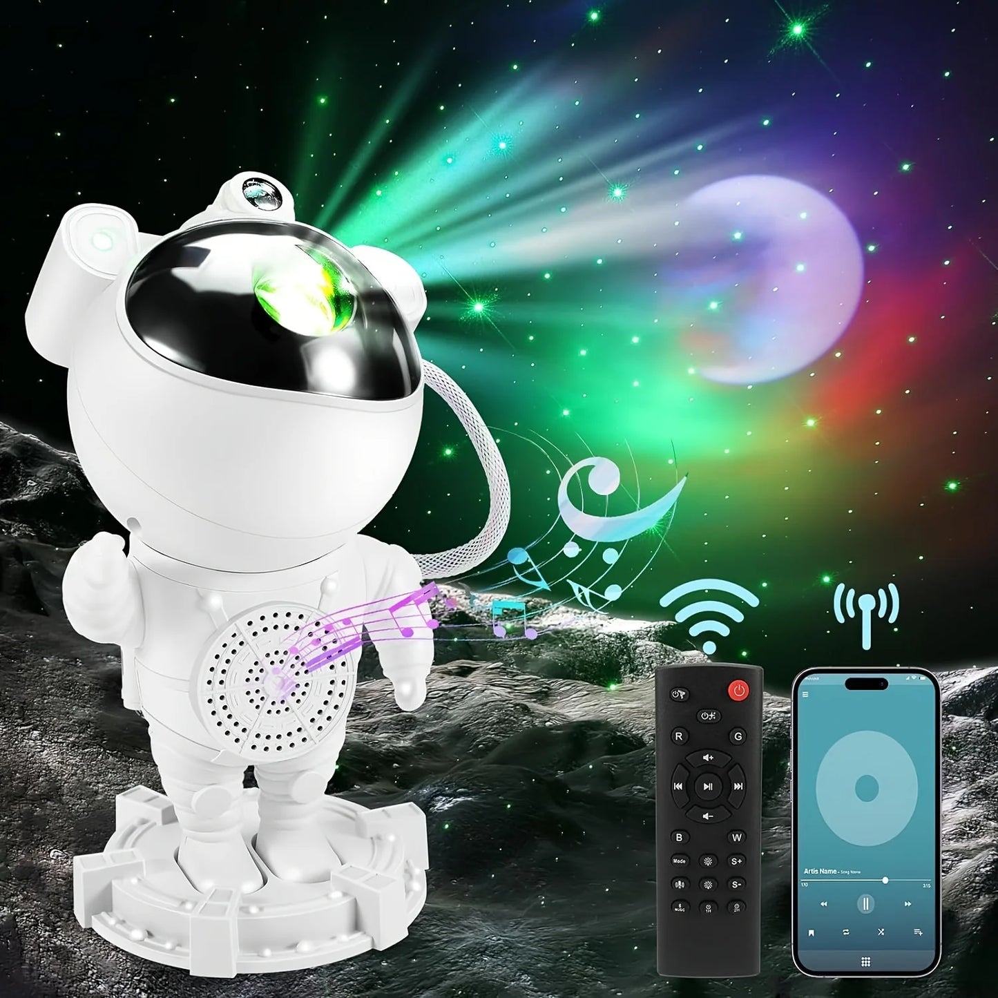 Astronaut Star Projector Galaxy Night Light
