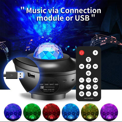 LED Galaxy Star Projector Night Light