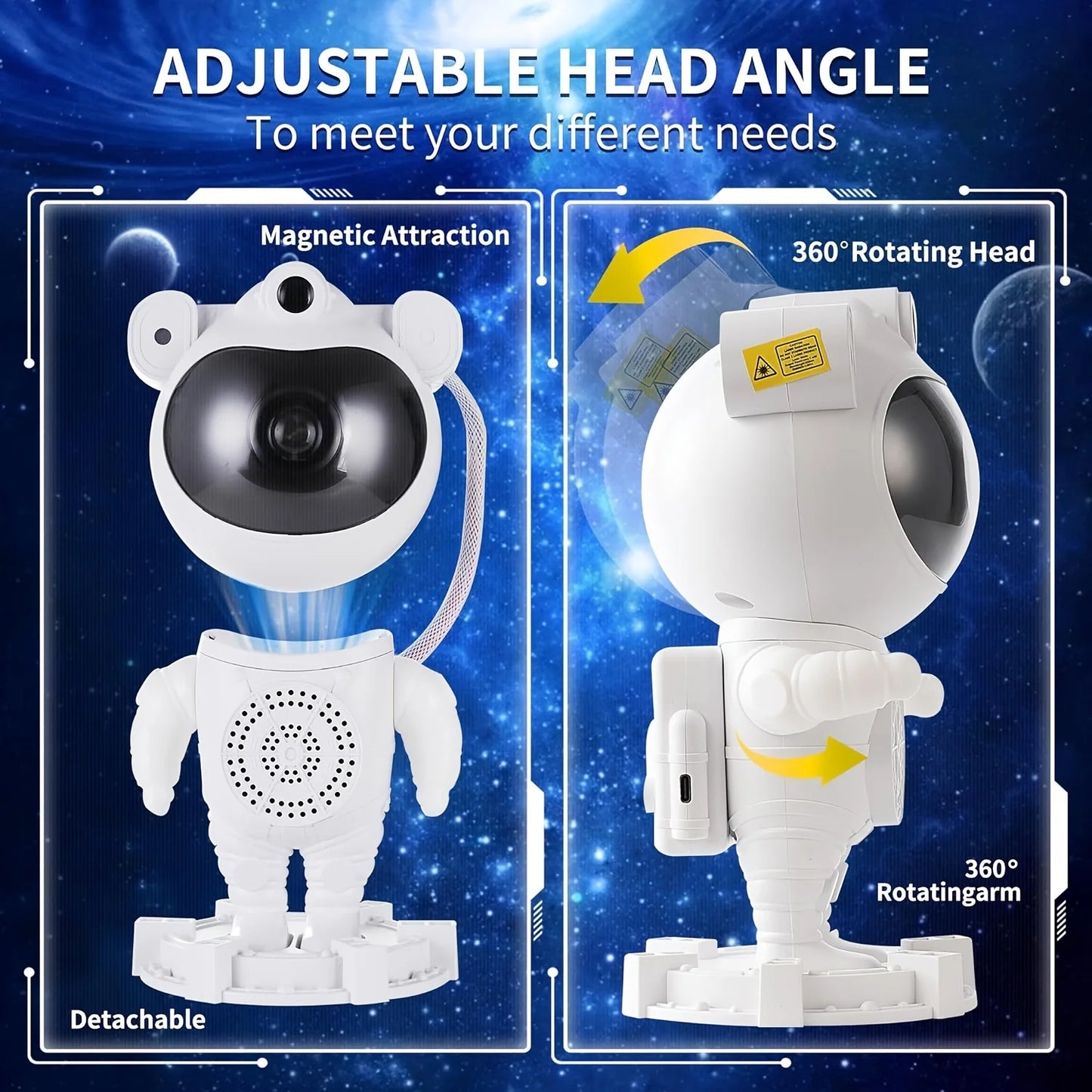 Astronaut Star Projector Galaxy Night Light