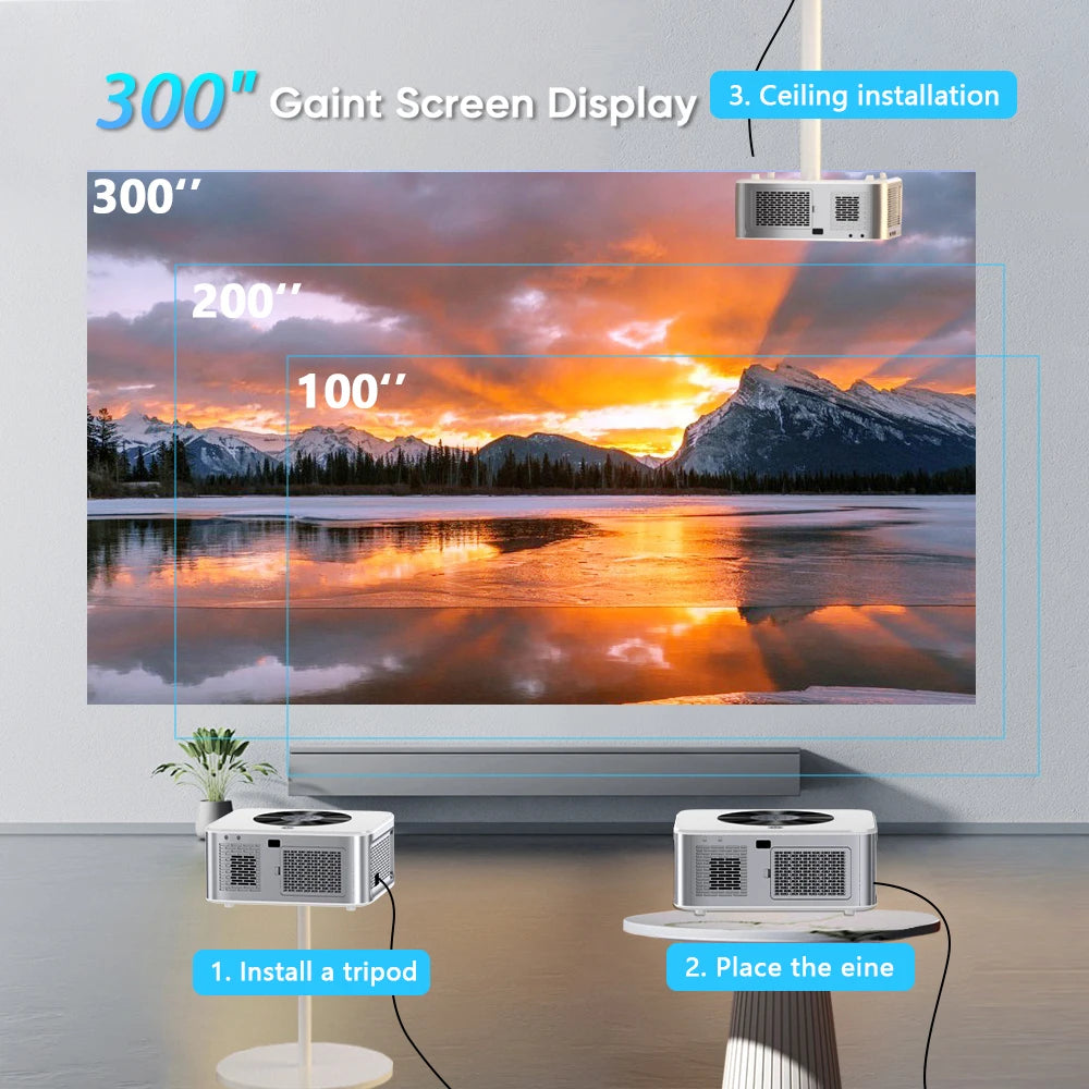 XIWBSY 2025 4K Smart Projector – AutoFocus & WiFi6