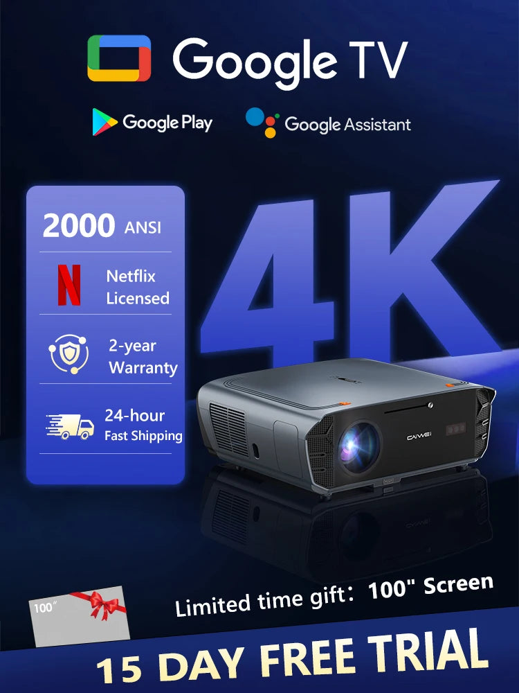 NitProjector 4K UHD Android 14 Portable Home Cinema