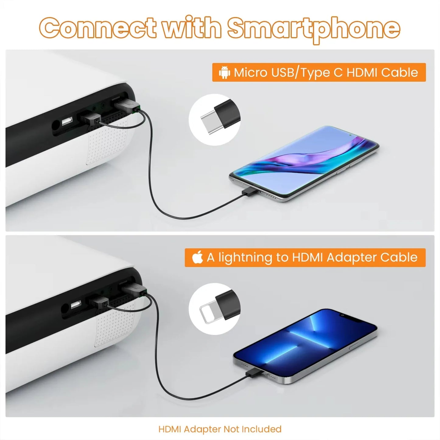 NitProjector Full HD 1080P Bluetooth Portable